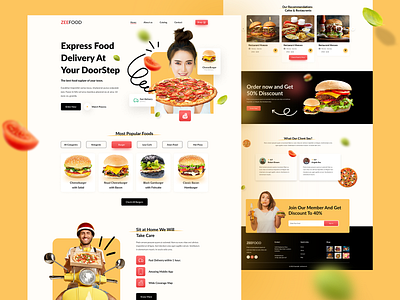 Food Delivery Landing Page food delivery food delivery landing page food delivery ui food order landing page food website landing page design ui user interface of food landing