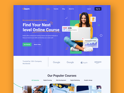 eLearning landing page Hero Section