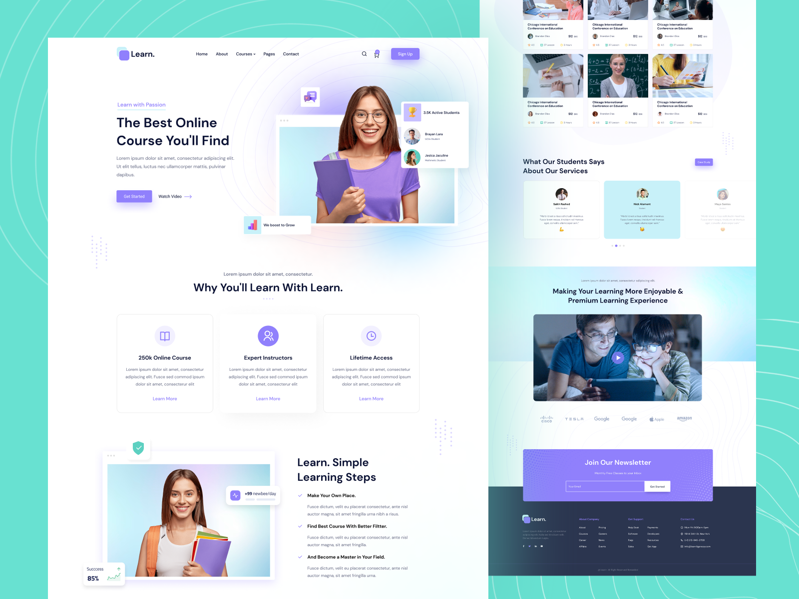 eLearning landing page UI design by SHAMIM UZZAMAN on Dribbble