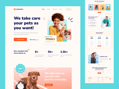 Pet Care Landing Page Exploration