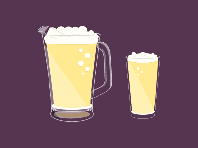 Beer Pitcher & Glass bar beer drink drunk fat glass illustration pint pitcher tip
