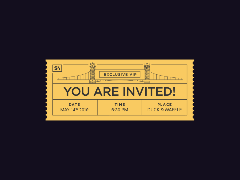 Private Event Invitation design exclusive gif golden ticket illustration illustrator london photoshop startup vip
