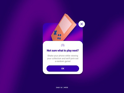 Daily UI 016 daily ui daily ui 016 figma overlay popup product design ui ui design ux uxui video game