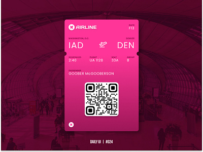 Daily UI 024 boarding pass daily ui 024 dailyui design figma icon product ui ux