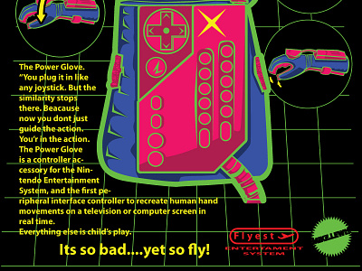 Power Glove Retro ad 1989 80s illustration layout system type video games