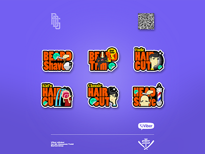 Viber Stickers branding design graphic design ill illustration typography vector