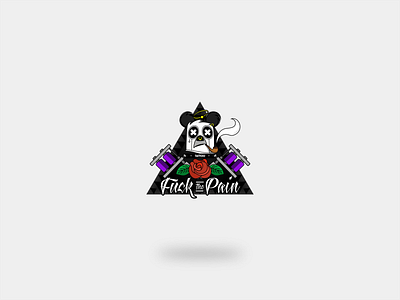 Logo for Fuck The Pain Tattoo Studio branding design illustration logo vector