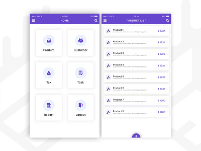 Product list design ui