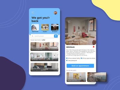 Home space rental app app branding creative creative design design flat ui ux vector web