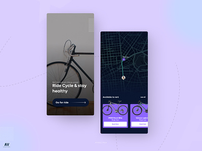 Cycle Renting App app branding creative creative design design graphic design illustraion mobile ui uiux user interface ux