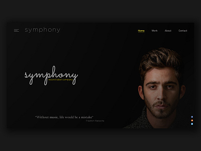 Record label company web ui Home page