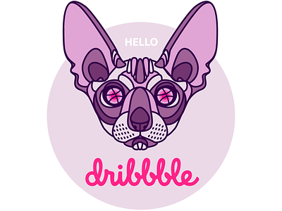 Hello Dribbble! design flat icon icon design illustration line art line design logo minimal sphinx vector web