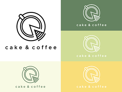 Cake & Coffee branding cake cake logo coffee coffee logo coffee shop design icon illustration line art line design logo minimal vector
