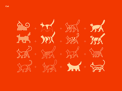 Cat abstract animal branding cat flat icon illustraion logo logodesigner logomark orange symbol