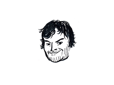 Jack Black editorial illustration line work portrait