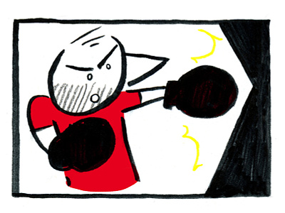 Boxing character editorial editorial illustration graphic illustration line art portrait