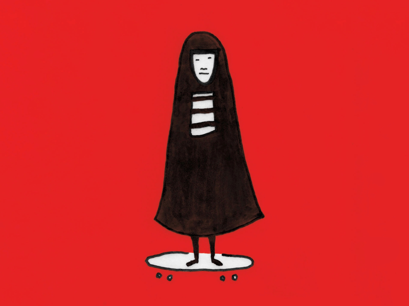 A Girl Walks Home Alone at Night movie skateboarding graphic illustration editorial illustration editorial film
