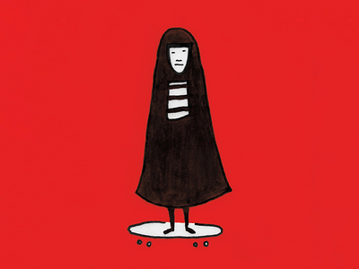 A Girl Walks Home Alone at Night editorial editorial illustration film graphic illustration movie skateboarding