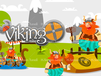 Viking animation illustration sercantunali viking