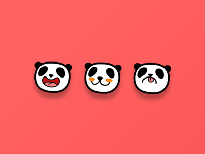 Panda Mood Icons cute design illustration logo ui vector