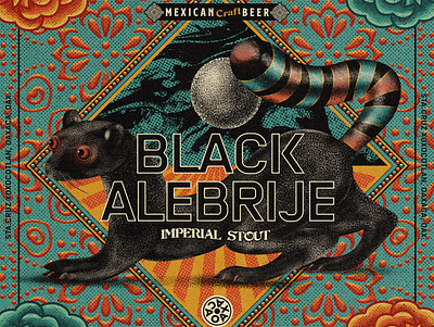 BLACK ALEBRIJE mexican craft beer beer art beer label branding design design illustration labeldesign photoshop vintage design wacom