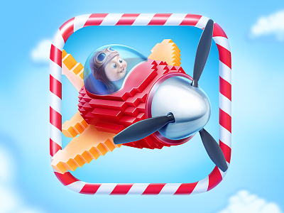 Plane Jane airplane application cartoon character fly game icon ios pixel plane propeller sky