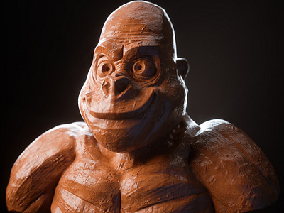 Clay Gorilla 3d 3d art 3d artist c4d charactedesign characterdesign cinema 4d motion design render zbrush