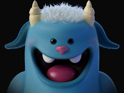 Blue Monster 3d 3d art 3d artist animation c4d characterdesign cinema 4d cinema4d render zbrush