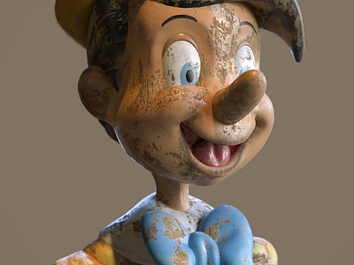 Old Pinocho 3D Model 3d 3d art 3d artist c4d characterdesign cinema 4d illustration motion design render zbrush