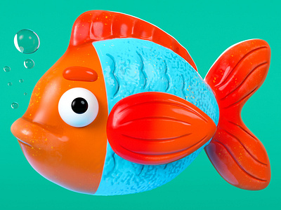 Fish 3d 3d art 3d artist animation charactedesign cinema 4d design illustration photoshop render