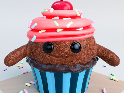 Cupcake 3d 3d art 3d artist animation charactedesign cinema 4d design illustration photoshop render