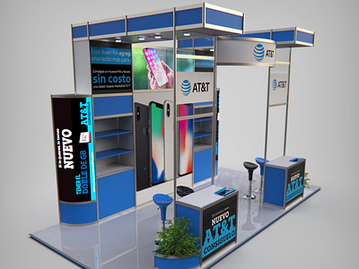 AT&T Stand 3d 3d art 3d artist animation cinema 4d design illustration photoshop product product render render stand stand design