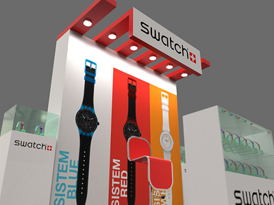 SWATCH Stand 3d 3d art 3d artist animation cinema 4d design illustration photoshop product product render render stand