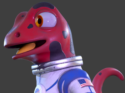 Space Salamander 3d 3d art 3d artist animation c4d charactedesign character characterdesign cinema 4d design illustration photoshop render substancepainter zbrush