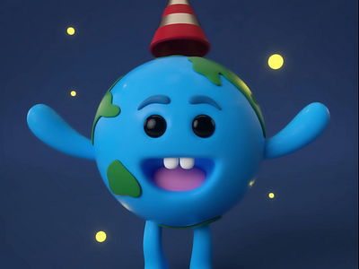 A Little Cute Earth Animation 3d 3d art 3d artist animation c4d charactedesign character characterdesign cinema 4d cinema4d design illustration motion design motion graphics photoshop render zbrush