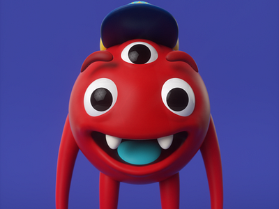 Red Monster 3d 3d art 3d artist animation charactedesign cinema 4d design illustration motion design motiongraphics photoshop render