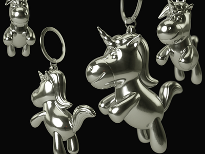 Unicorn KeyChain 3d 3d art 3d artist charactedesign characterdesign cinema 4d design motion design render zbrush