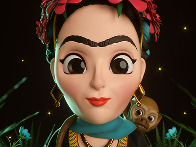 Frida 3d 3d art 3d artist charactedesign characterdesign cinema 4d design illustration render zbrush