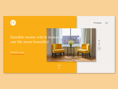 Suitable rooms landing page ui ux web desgin