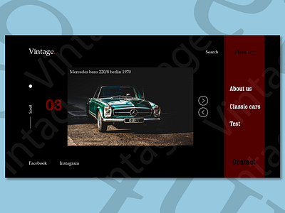 Vintage cars landing page ui ux web desgin