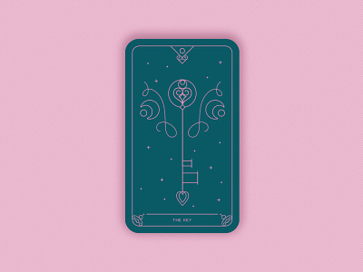Predictions 2020: The Key branding card card design card illustration creative design flourishes geometric key magic message minimal pink romantic stars two colours vector vintage