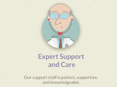 Doctor care funny humorous icon people support website