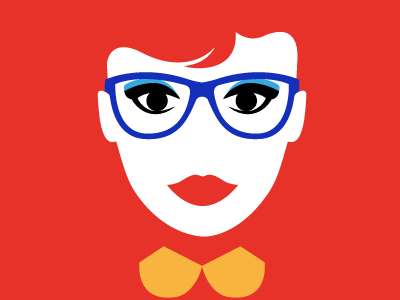 Self portrait colour flat funny glasses illustration portrait red selfie