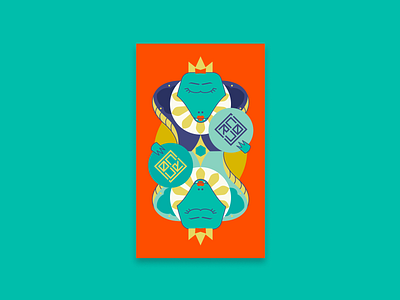 Croc Royal: The Queen branding card design funny graphic design illustration playing card vector
