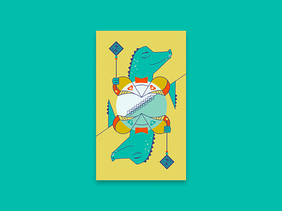 Croc Royal: The Jack branding card design funny graphic design illustration playing cards vector