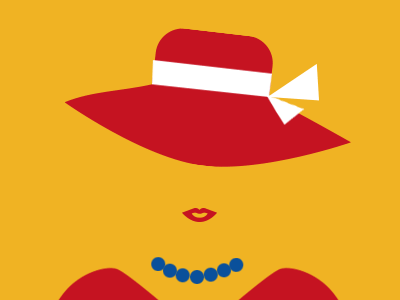 Be british: woman with red hat