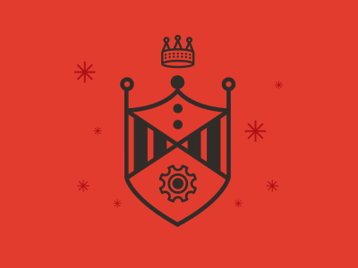 Main Sponsor Badge badge cog crown developer illustration