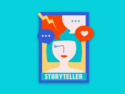 Storytelling in UX Design: The Storyteller card design geometric graphic design illustration storytelling ui ux vector