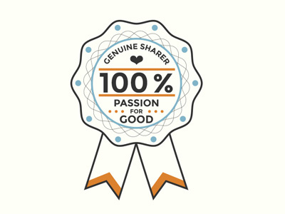 Genuine sharer badge good passion volunteer