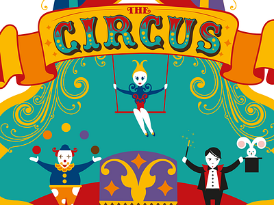 The circus acrobats circus clown colorful fun happiness illusionist vintage